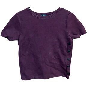 ANN TAYLOR FACTORY Women's LP Short Sleeve Cotton Top Shirt